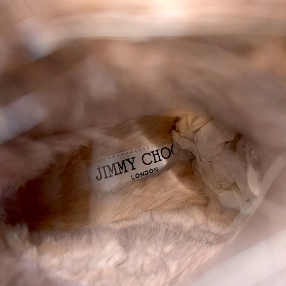 NIB $1495 Jimmy Choo dana cuffed boots rabbit fur trim brown - Picture 12 of 16